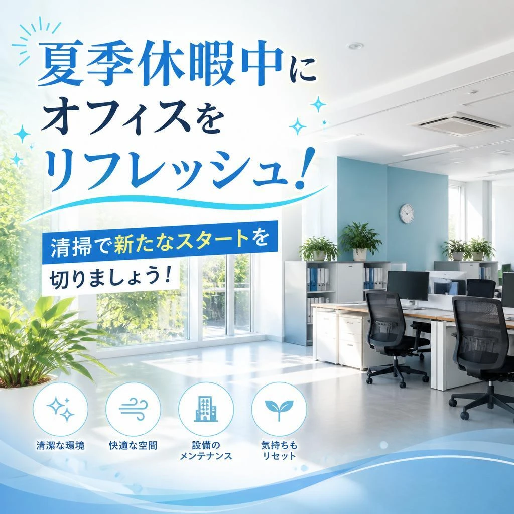 夏季休暇中にオフィスをリフレッシュ！清掃で新たなスタートを切りましょう！