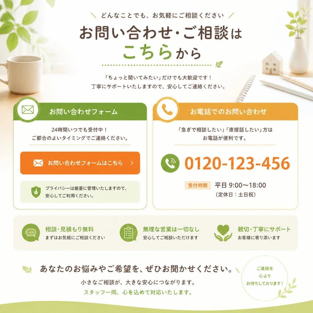 お気軽にお問い合わせください！