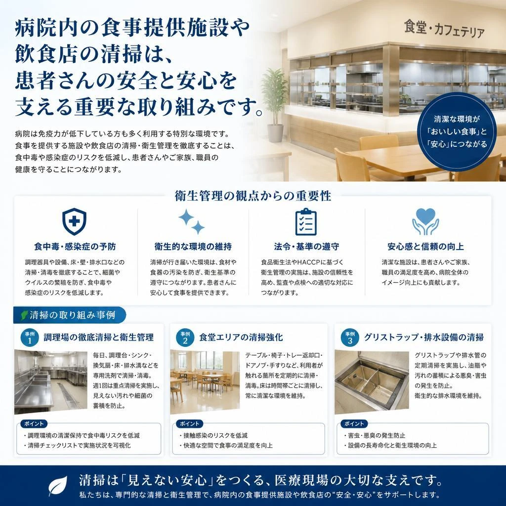 飲食店清掃も対応