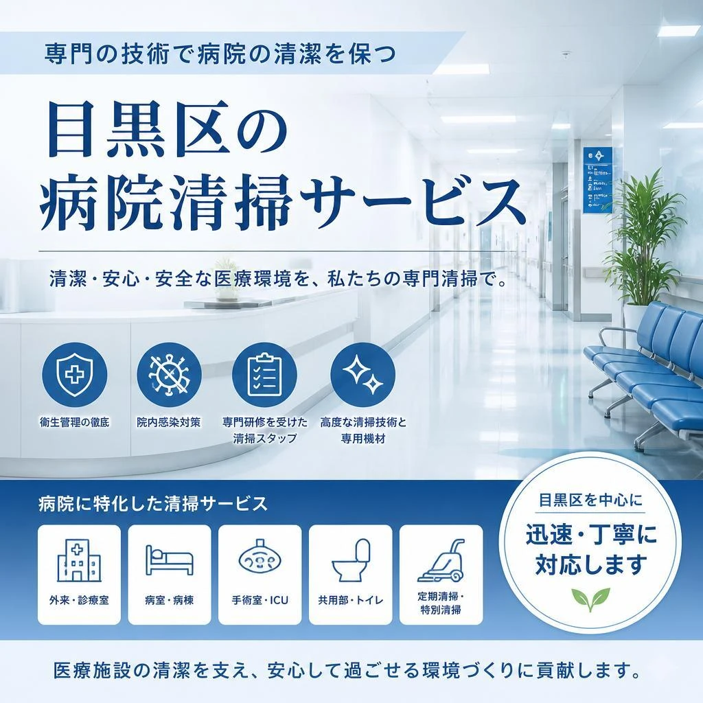 専門の技術で病院の清潔を保つ、目黒区の病院清掃サービス